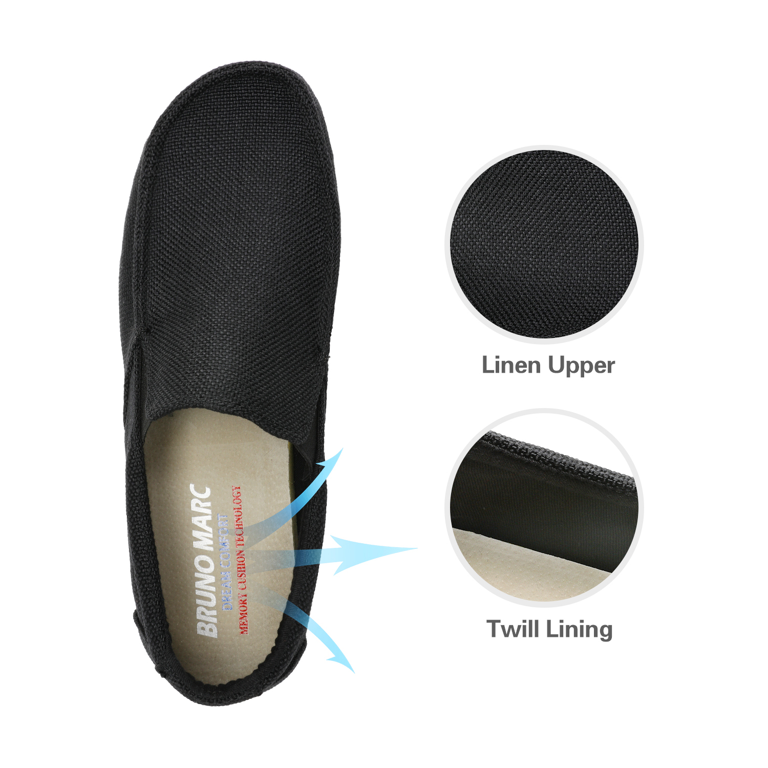 Bruno Marc Men's Slip On Loafer Walking Shoes SUNVENT-01 BLACK size 8.5 - image 5 of 5