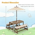 thumbnail image 2 of Gymax Kids Wood Picnic Table and Bench Set w/ Cushions Umbrella for Indoor Outdoor Brown, 2 of 10