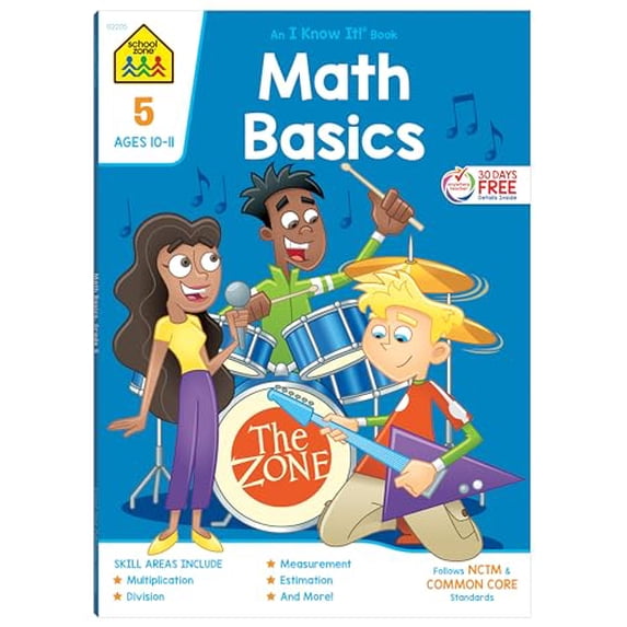 Pre-Owned School Zone Math Basics Grade 5 Workbook (Paperback) 0887431410 9780887431418