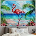 thumbnail image 2 of PRATYUS Flamingo Tapestry Pink Flamingo at The Sea Beach Print Wall Hanging for Bedroom Living Room Animal Theme Wall Blanket Tapestries Leaves Wall Art Hanging Painting, 2 of 6