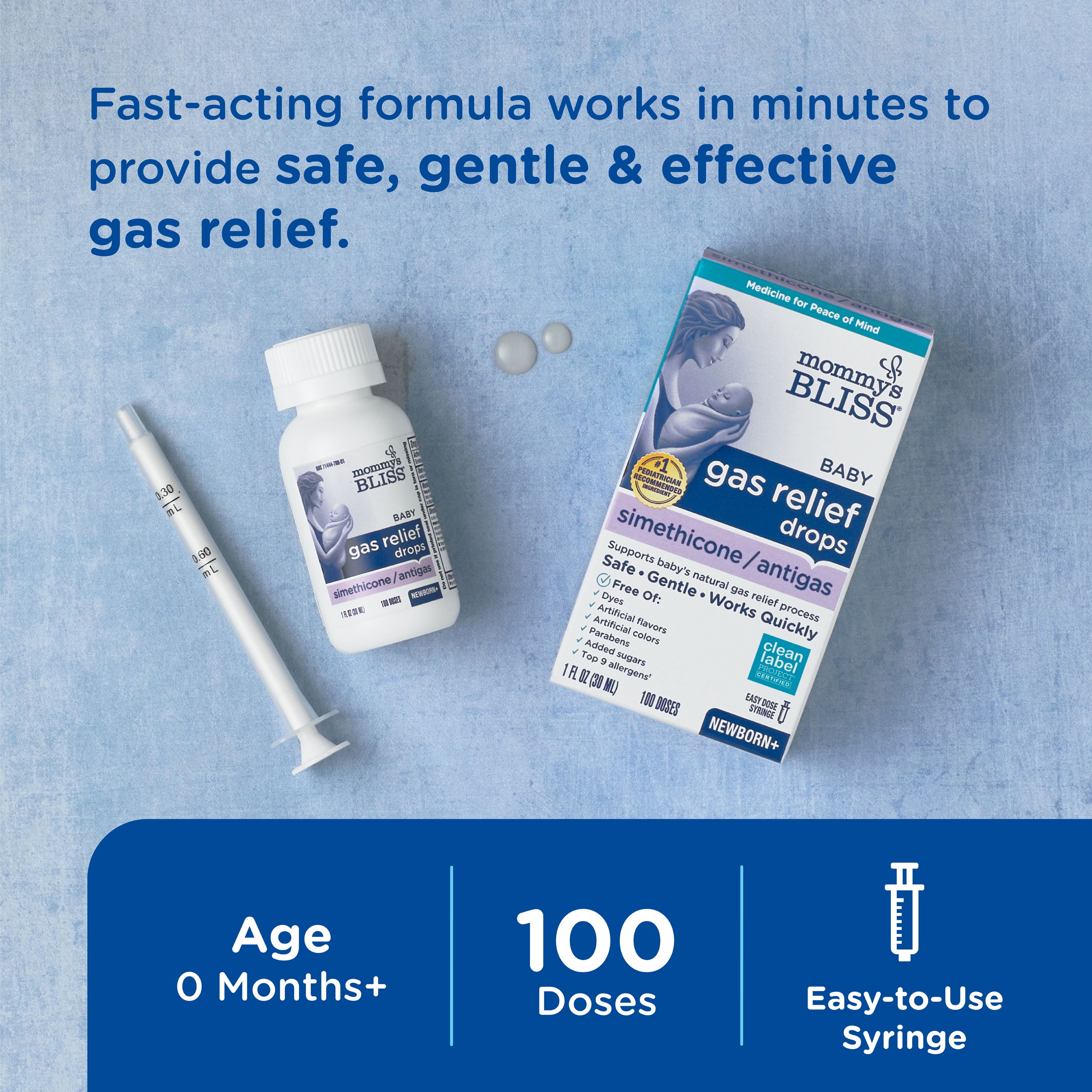 Mommy's Bliss Gas Relief Simethicone Drops for Newborns 1 fl oz 30 ml, over-the-Counter