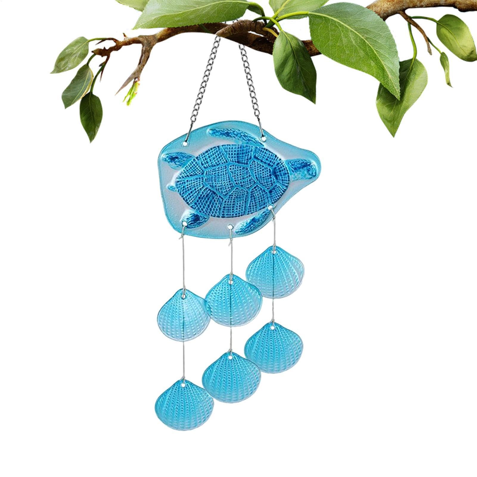 Wind Chime | Aesthetic Garden Decor | Large Wind Chimes with Colored Stained Glass | For Garden Patio Pathway Home Wall Window Balcony Indoor Woman Mother Grandma