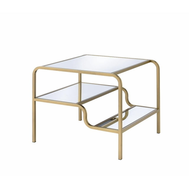 ACME Furniture Table d'Appoint Astrid, Or & Miroir