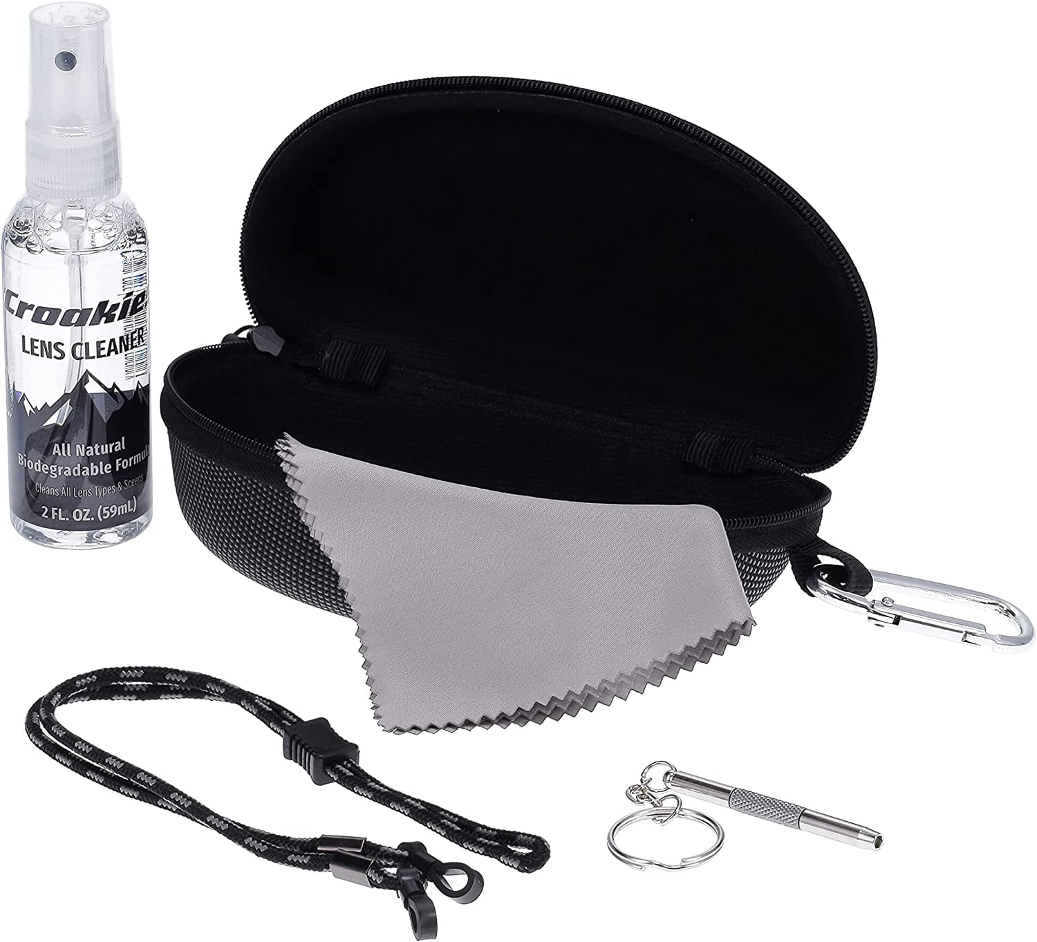 CROAKIES Eyewear Care Kit Cleaner Cloth Case Retainer Screwdriver croakies-eyewear-care-kit-cleaner-cloth-case-retainer-screwdriver
