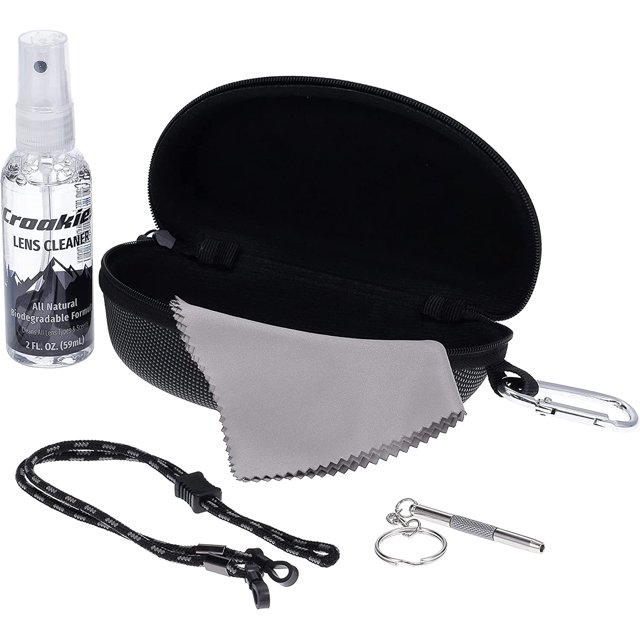 CROAKIES Eyewear Care Kit Cleaner Cloth Case Retainer Screwdriver