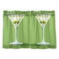 thumbnail image 7 of Yayeee Kitchen Curtains Tier Pair Light Filtering 27"x36" Rod Pocket Short Cafe Window Panel, Green Martini Glass, 7 of 7