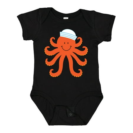 

Inktastic Orange Octopus Cute Sea Creature Nautical Gift Baby Boy or Baby Girl Bodysuit