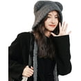 thumbnail image 3 of SikaFu Y2K Bear Ears Beanie Crochet Hat for Women,Kawaii Warm Knitted Slouchy Winter Hat Alt Accessories, 3 of 7