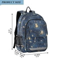 thumbnail image 2 of FORMRS Kids Backpack for School Unisex 17" Casual Bookbag Travel Daypack with Compartment Pockets, Blue Firefly Pattern, 2 of 7