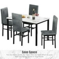thumbnail image 6 of Kitchen Table and 4 Chairs Set, Metal Kitchen Table Sets Faux Marble Rectangular Breakfast Table w/Metal Legs & Black Finish Frame, Dining Table Sets for an Apartment Breakfast, Grey, SS1318, 6 of 11
