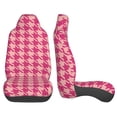 thumbnail image 3 of ZNDUO Pink Houndstooth Pattern Car Seat Covers, Breathable Polyester Universal Seat Covers for Cars, 2PCS Car Seat Covers Front Seats Only, 3 of 8
