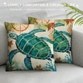 thumbnail image 3 of COMIO  Sea Turtle Throw Pillow Case Mediterranean Style Sea Theme Decorative Square Cushion Cover for Pillow Inserts, 3 of 5