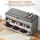 thumbnail image 2 of Banco Zapatero, Zapatero de 2 Niveles para Entrada, Organizador de Almacenamiento con Asiento Acolchado de Espuma, Estructura de Acero Reforzado, Asiento Color Gris, Capacidad de 12 Pares, 2 of 8