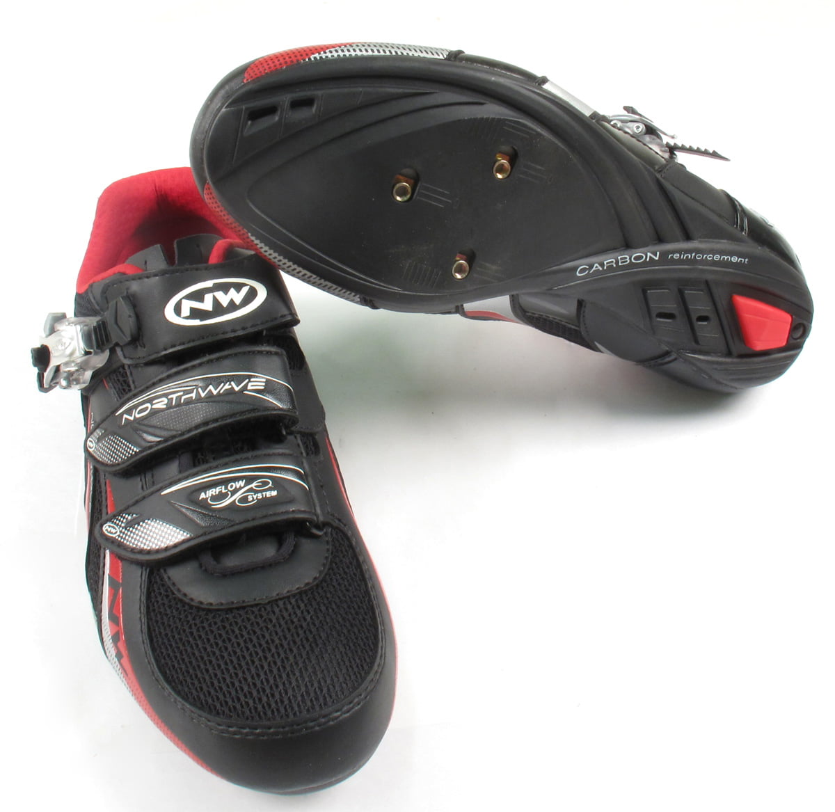 Northwave Fighter SBS Black/Red Road Cycling Shoe Size 46 SPD SL Look  speedplay 
