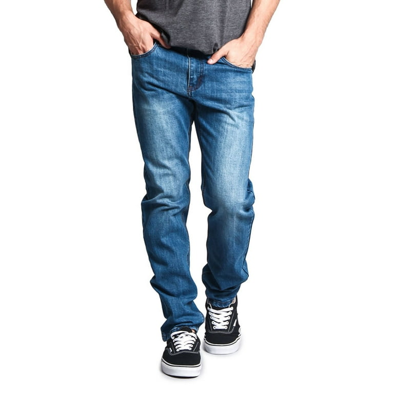 Men's Skinny Fit Stretch Raw Denim Jeans, Up To 42W