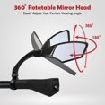 thumbnail image 3 of NEW Handlebar Bike Mirror HD Blast Glass Lens HFMR (left) Ca, 3 of 8