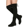 thumbnail image 2 of Bamboo Suede Drawstring Over-The-Knee Flat Boots 19819, 2 of 4