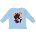 thumbnail image 3 of Inktastic Halloween Cat, Cute Cat, Black Cat, Witch Hat Boys or Girls Long Sleeve Toddler T-Shirt, 3 of 5
