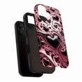 thumbnail image 3 of Heart Design iPhone Case, Pink Metallic with Glossy Black Hearts, Romantic Valentine’s Day Gift for Women and Men, Compatible with iPhone 11/12/13/14/15/16 (Pro Max/Plus), 3 of 9