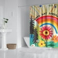 thumbnail image 2 of Boho Chic Bathroom Curtain 72x72 Inch Polyester Quick-Dry Decor with Tribal Patterns and Plastic Rings for Tub Use, 2 of 5