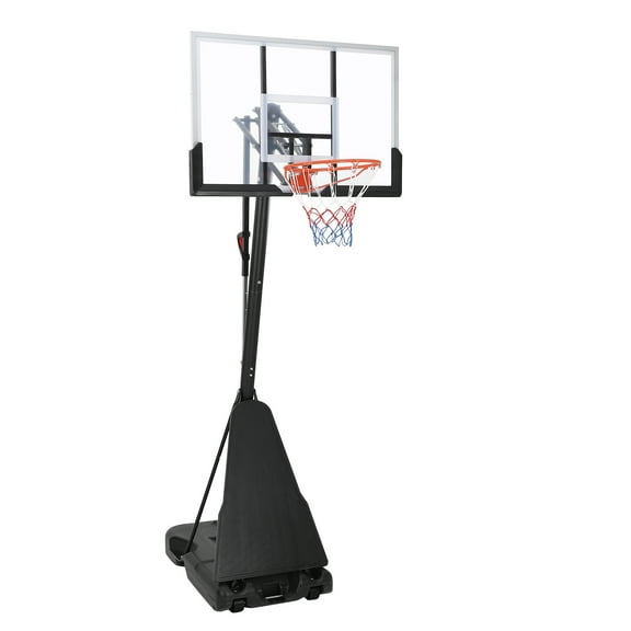 Basketball Hoop Outdoor Portable, 5-10ft Quickly Adjustable Basketball Goal System with 44 Inch PC Shatterproof Backboard & Wheels for Court/Backyard/Driveway