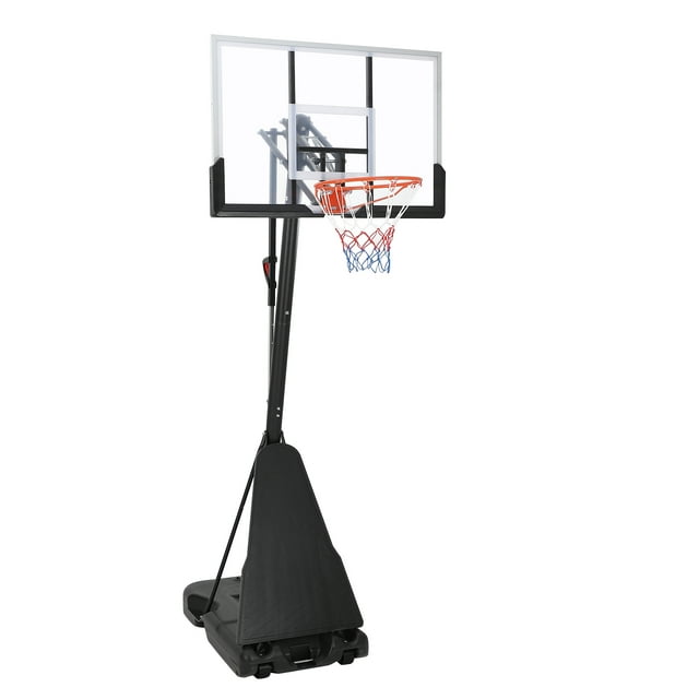 Basketball Hoop & Adjustable Basketball Stand - 5.2-10ft Height Range, 47" Shatterproof Backboard, Quick Crank System, Portable Base with Wheels for Indoor/Outdoor Use (Black, HM-027S Model)