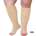 thumbnail image 4 of xinxixnxx 2 Pairs Compression Socks Wide Calf Skin Color Multicolored Practical Knee-High Support Foot Compressor Skin Clor/Toe 6XL, 4 of 6
