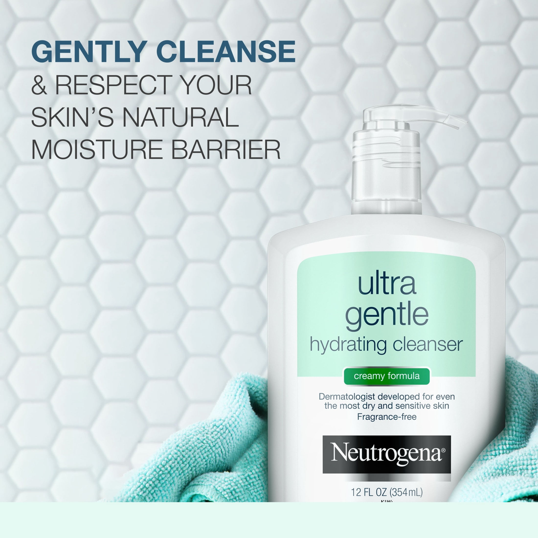 (2 pack) Neutrogena Ultra Gentle Hydrating Creamy Facial Cleanser, 12 fl. oz