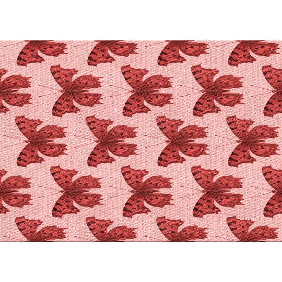 Ahgly Company Machine Washable Indoor Rectangle Transitional Pastel Pink Area Rugs, 5' x 7'