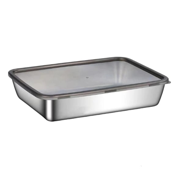 Ciwanning Stainless Steel Grilling Prep and Serve Tray,BBQ Platter,Grilling Tray for Cooked and Raws Meat Fridge Food Storage Tray