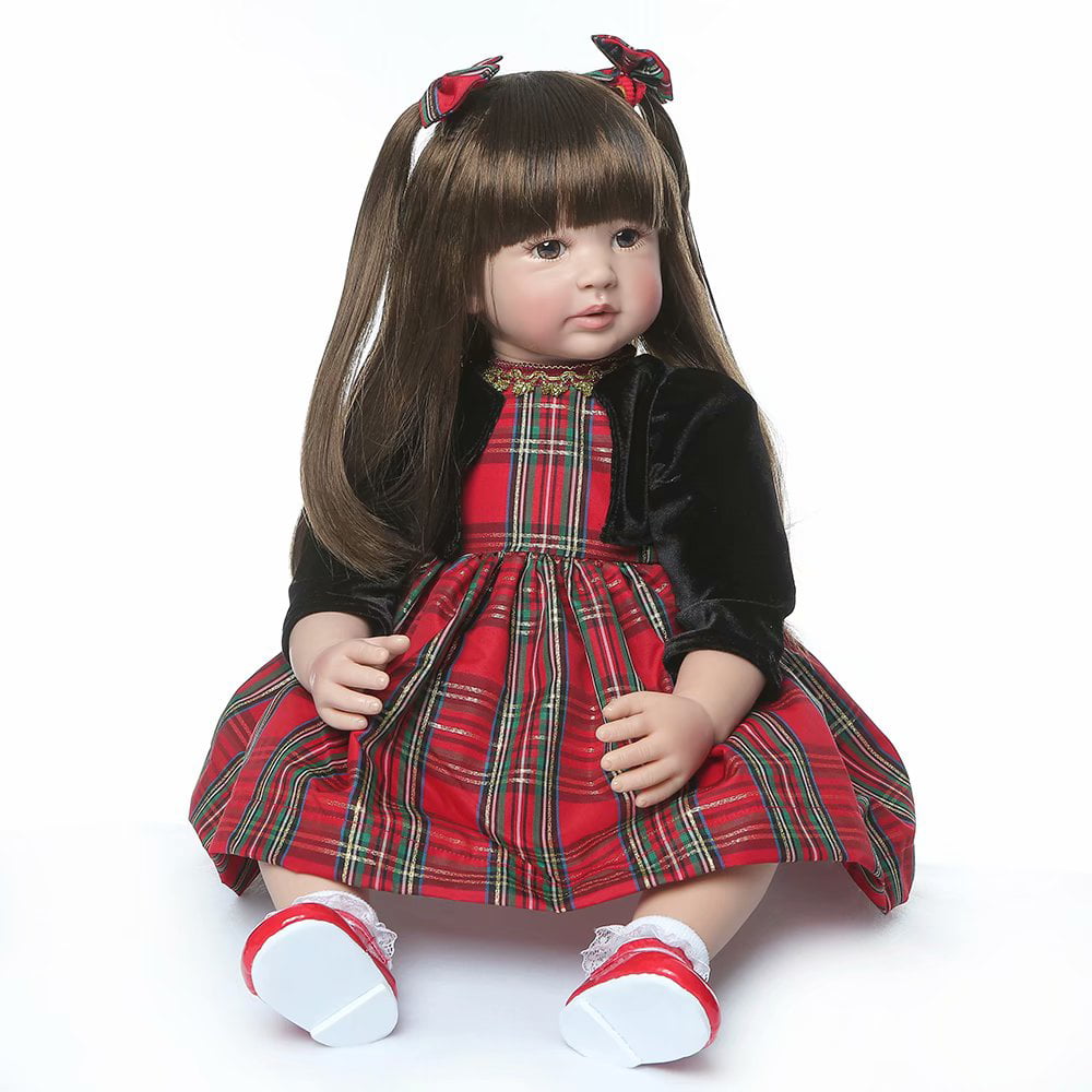Details about   24" Reborn Toddler Girl Dolls with Long Hair Look Real Silicone Reborn Baby Doll 