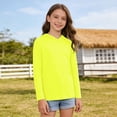 thumbnail image 5 of Kids UPF Sun Protection Long Sleeve Hooded T-Shirt, Solid Color Raglan Lightweight Quick Dry Outdoor Hoodie Top, Boys Girls Casual Summer Activewear(Yellow,15-16 Years), 5 of 6