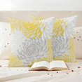 thumbnail image 3 of Yellow White Outdoor Waterproof Pillow Covers, Abstract Grey Chrysanthemum Flower Floral Decorative Square Throw Pillowcase Sofa Cushion Sham for Patio/Couch/Chair, 16"x16" 2 Pack, 3 of 8