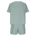 thumbnail image 5 of Women's Short Sleeve Tops Womens Lounge Sets Short Sleeve with Shorts Pullover Jogger Outfit Summer Casual Tracksuits Ndbuld Green 2XL, 5 of 9