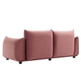 thumbnail image 5 of Loveseat Sofa, Velvet, Pink, Modern Contemporary Urban Design, Living Lounge Room Hotel Lobby Hospitality, 5 of 7