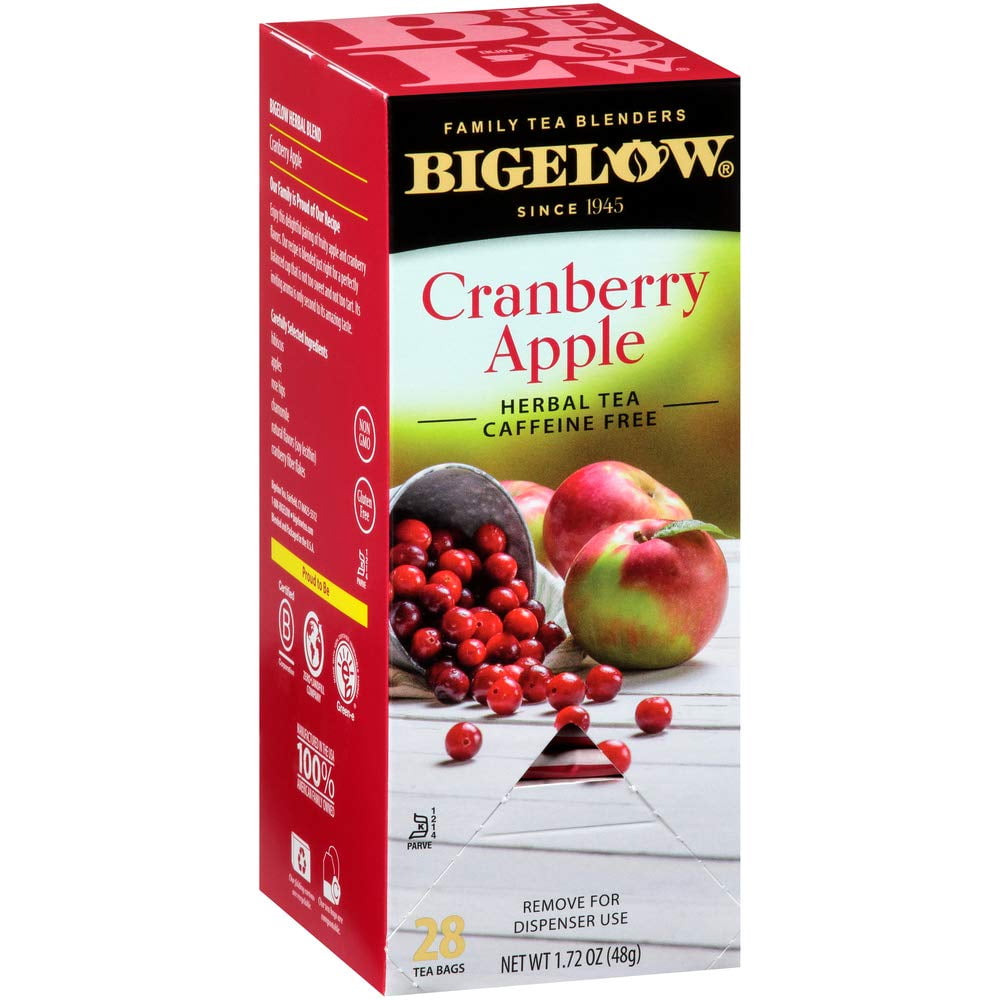 Bigelowcranberry Apple Herbal Tea Bags 28-Count Boxes (Pack Of 6) Cranberry Apple Hibiscus Flavored Herbal Tea Bags All Natural Non-Gmo