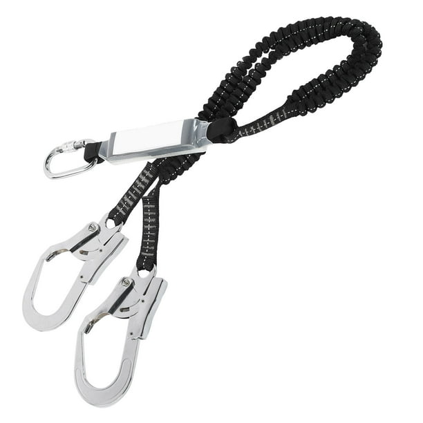HURRISE Safety Rope,Working Aloft Safety Belts,Working Aloft Double Steel  Large Hook Elastic String Anti‑falling Safety Rope Belt 