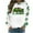 White, variant on St Patricks Day Shirt Women Cute Gnomes with Four-Leaf Clover Print Sweatshirt Casual Crewneck Pullover Long Sleeve Holiday Tops