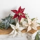 thumbnail image 5 of Moyic Flores navideñas, decoración de terciopelo con purpurina de 26CM para árbol, tela de terciopelo con lentejuelas rojas y doradas Kits de decoración para fiestas Verde Bosque, 5 of 6