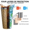 thumbnail image 3 of 16oz Tumblers Yellow and Brown Of Cheetah Print Stainless Steel Vacuum Insulated Double Wall Travel Tumbler Cups Mug with Lid and Straw,Cleaning Brush for Coffee,Tea, 3 of 4