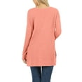 thumbnail image 5 of J. METHOD Women’s Knit Sweater Long Sleeve Round Neck Thermal Waffle Warm Casual Tunic Pullover Side Slit Knitted Top NEWT392 Deep Coral 2XL, 5 of 5
