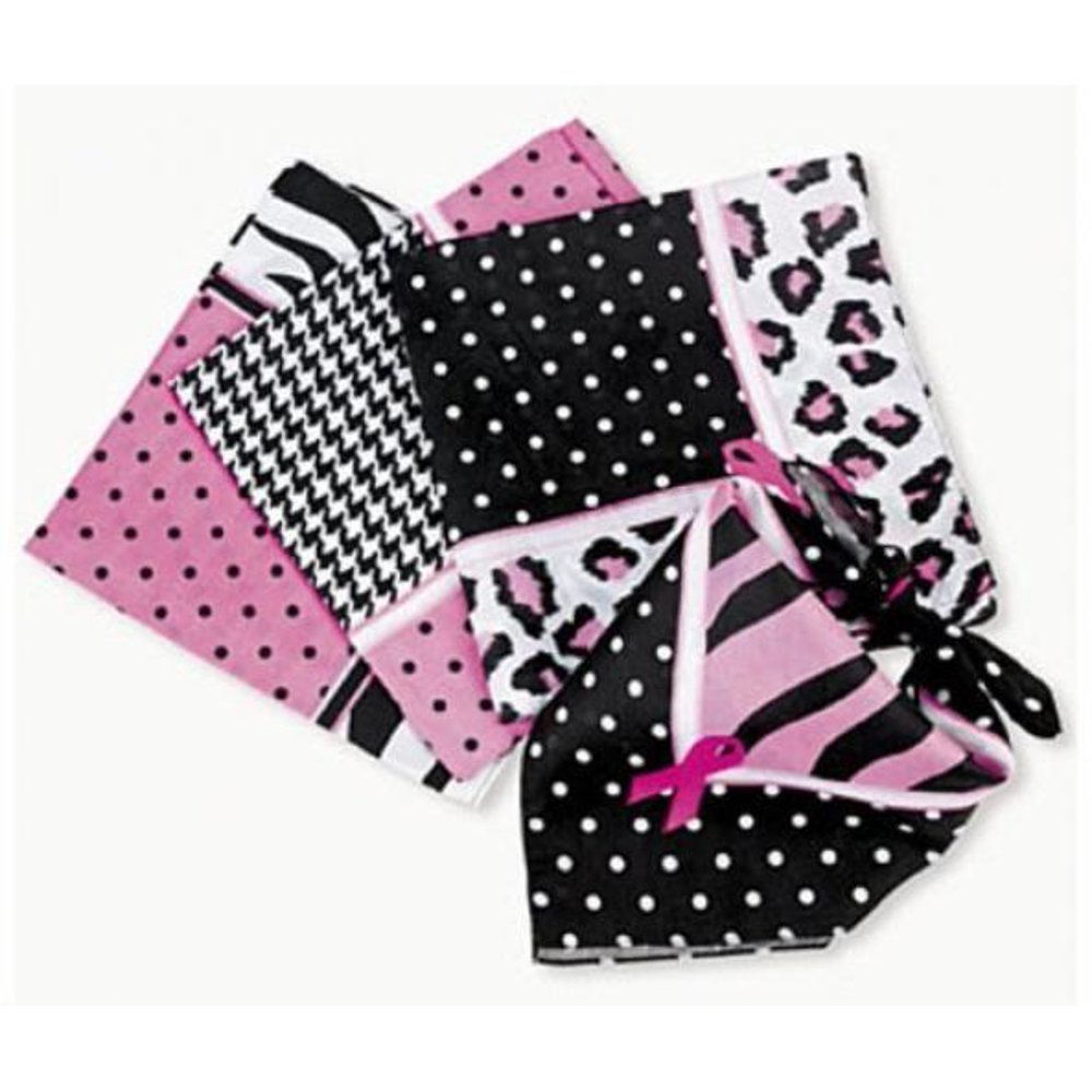 Fun Express Sassy Pink Ribbon Bandannas Breast Cancer Bandanas (1