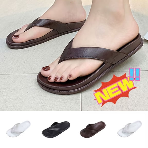 Taqqpue Womens Flip Flops for Women Comfortable Strap Yoga Mat Non-Slip Women's Thong Sandal Casual Summer Beach Slippers With Arch Support