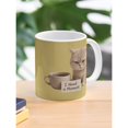 Grumpy For Tea Grumpy Beige Cat I Need a Moment Mug, 11oz Ceramic, Mustard Yellow Full ...