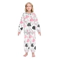 thumbnail image 2 of BZSMCE Unisex Fluffy Pajama Set Umbrella Heart Pastel Mosaic Printed, 2 of 8