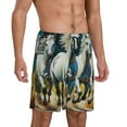 thumbnail image 2 of Pofeuu Running horses Print Men's Soft Woven Elastic Waistband Sleep Pajama Short-XX-Large, 2 of 6