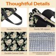 thumbnail image 4 of Pioneer Flower Floral Print Pattern Insulated Lunch Bag for Women & Adults,Large Portable Soft Cooler Lunch Bag,Thermal Food Storage Tote with Pearl Cotton,8.66L,8.75x5.75x9.5 Inch, 4 of 6