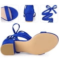 thumbnail image 4 of BLISSFUL STEP Women's Opened Toe Block Heel Lace up Dress Sandals Royal Blue 8.5, 4 of 6