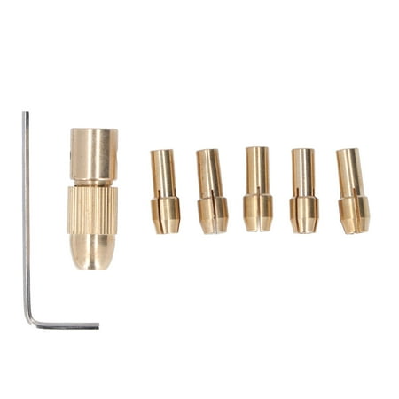 Gupbes 7Pcs Mini Electric Grinder Chuck 4 Jaw Brass Drill Chuck For Mini Electric Drills Electric Grinders Drill Chuck Bit Set Brass Collet