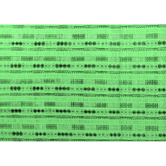 Ahgly Company Indoor Rectangle Abstract Emerald Green Modern Area Rugs, 7' x 10'